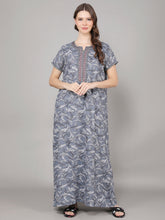 Alpine Nighty with Side Pocket & Neckline Embroidery | Printed